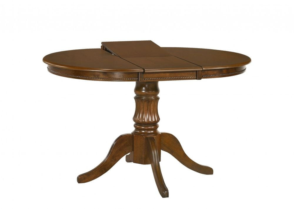 Halmar Rozkladací okrúhly jedálenský stôl Villian tmavý orech
